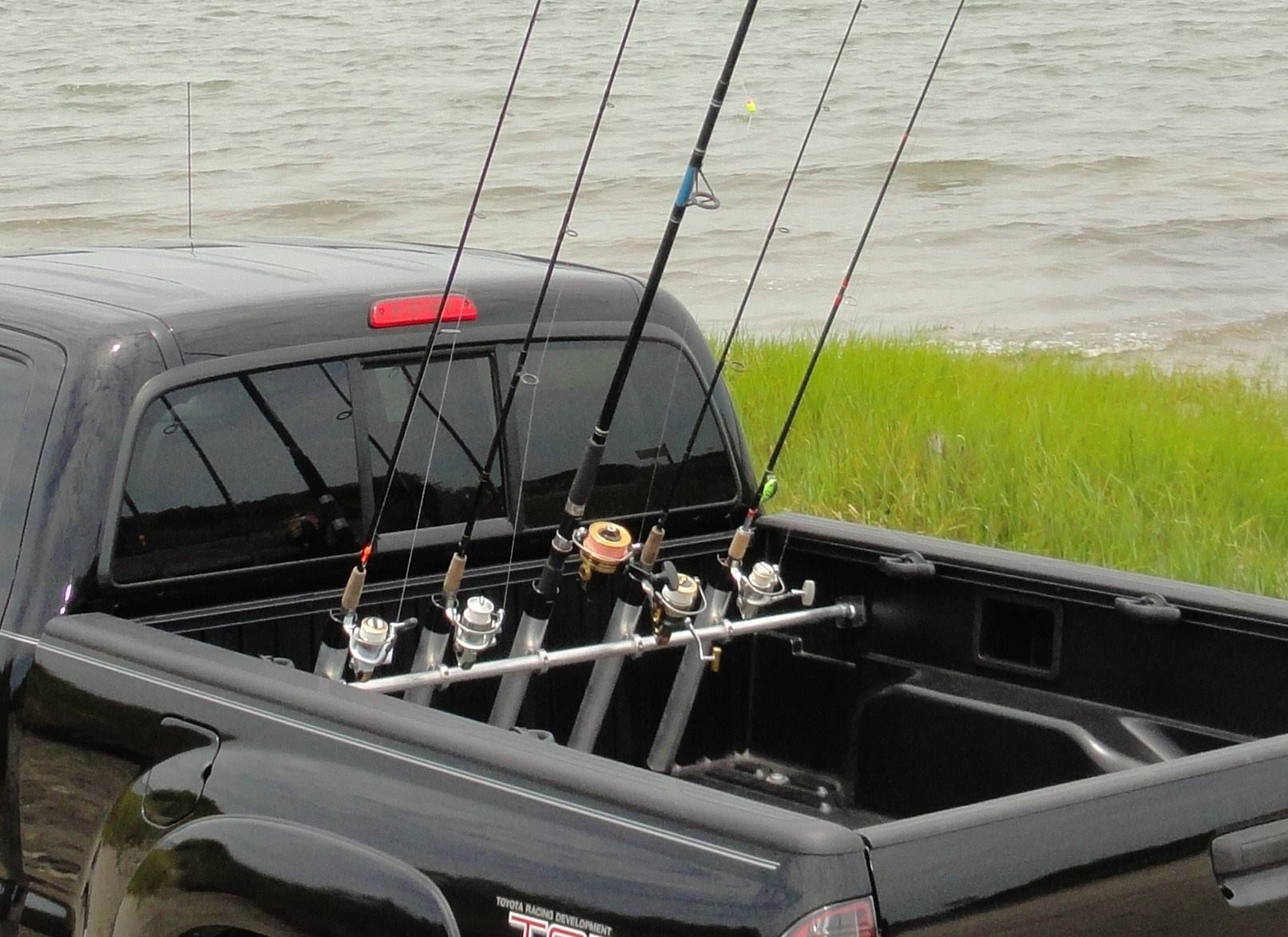 Pvc rod holder for a truck bed.  Fishing rod holder, Rod holder, Fishing  pole holder